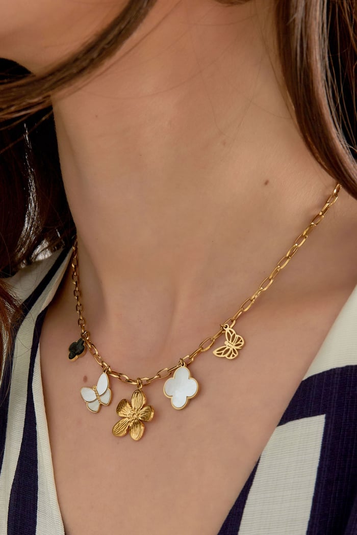 Collier charm ambiance nature - doré h5Image4